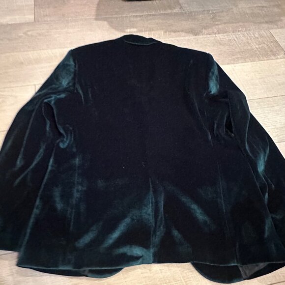 COOFANDY MENS MEDIUM GREEN VELVET BLAZER NWOT CHRISTMAS HOMECOMING - Picture 11 of 11